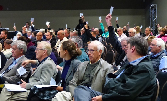 Municipal mayors and councillors voting on proposed resolutions Friday morning at the Union of B.C. Municipalities convention in Whistler.