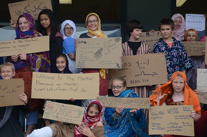 Grade 6 students at Windermere Elementary held an Afghani-Pakistani market at the school on Friday