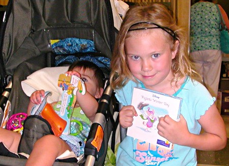 Two little book lovers enjoyed last year’s BIG Book Sale. Don’t miss the sale – Saturday