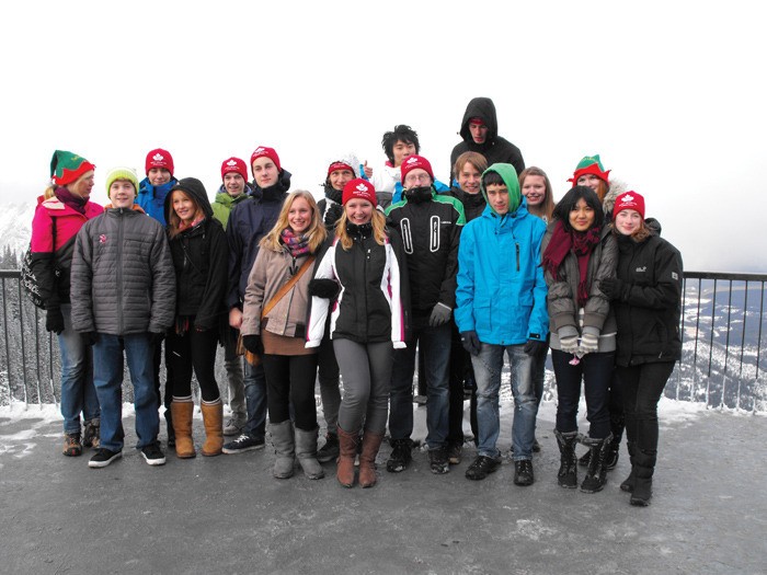 Students with the Rocky Mountain International Student Program (ISP) on a trip to Banff in December 2011.