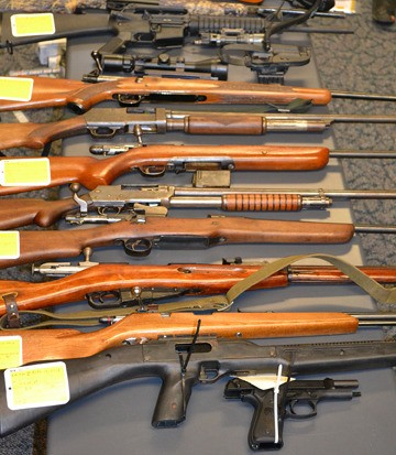 Guns seized from visitors entering Canada at the Huntington-Abbotsford border crossing