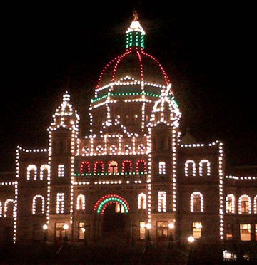 Seasonal lights were turned on at the B.C. legislature this week