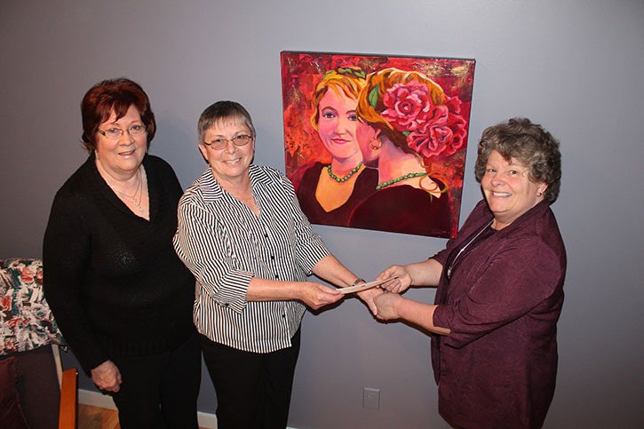 Pictured from the left are Faye Riches and Jackie Thiessen from the Order of the Eastern Star