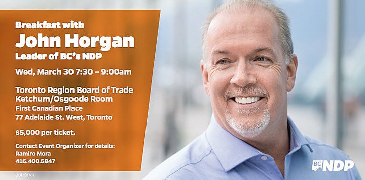 NDP leader John Horgan wants the 'big money' out of B.C. politics