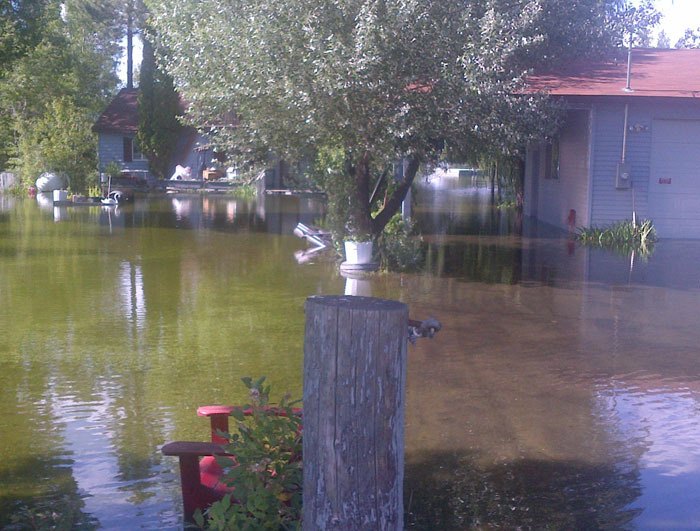 The heavy rainfall that began in late June caused water levels of Wasa Lake to rise rapidly