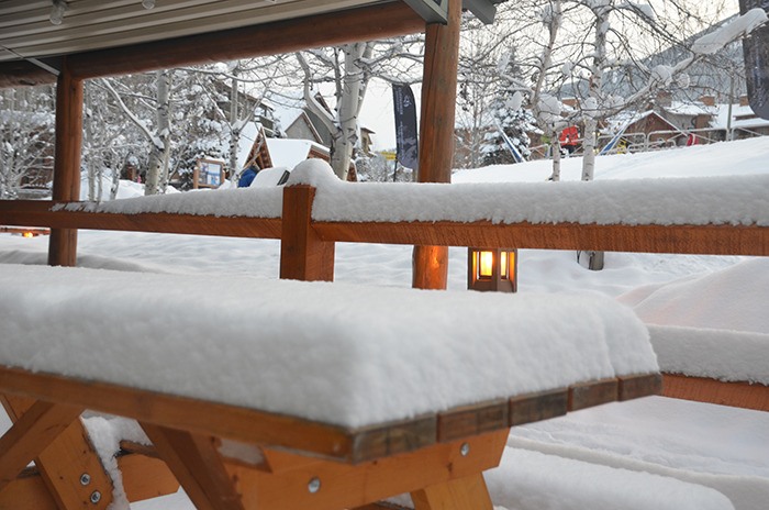 Fresh snow draped Panorama Mountain Resort on Monday