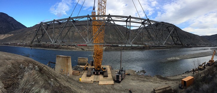 The final section of the Old Spences Bridge is removed March 11