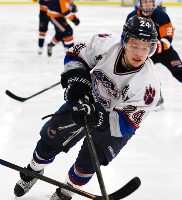 Thunder Cat Brock Ward during Saturday’s game against the Columbia Valley Rockies.