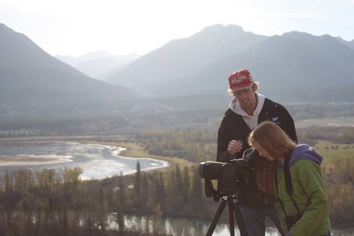Birder Russell Cannings shows Shannon Swan the sights of the Columbia Valley during one of the opening activities of the Wings Over the Rockies Festival on Monday (May 7).