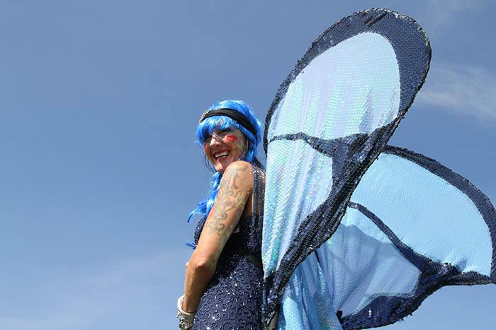 A blue butterfly on stilts kept the kids entertained at the Windermere Fall Fair & Scarecrow Festival that took place on Sunday (September 16).