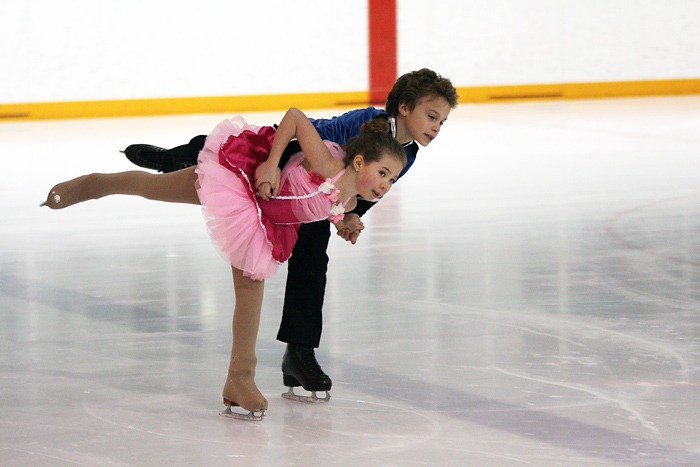 Midori Elford and Jordan Jensen perform at the Columbia Valley Figure Skating Club's annual fundraiser.
