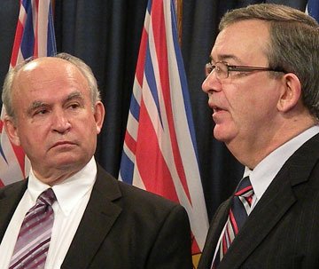 Energy Minister Bill Bennett and BC Hydro CEO Charles Reid outline 10-year plan for BC Hydro in Victoria Monday.