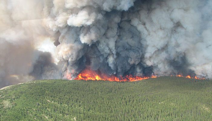The Mount McAllister fire west of Chetwynd is estimated at 20