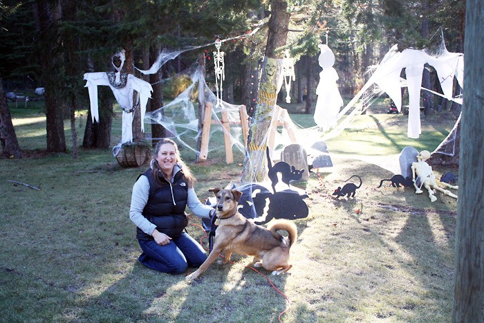 Amber and one of her GALs animals are pictured at her property at 4950 Stoddart Creek Rd. where she will be hosting the GALs Halloween Howler on October 31.