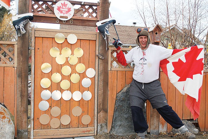 Jim McGilvery celebrating Team Canada’s 3-2 gold-medal win over the United States in hockey at the 2010 Olympic Games landed him on the cover of the Columbia Valley Pioneer shortly after.