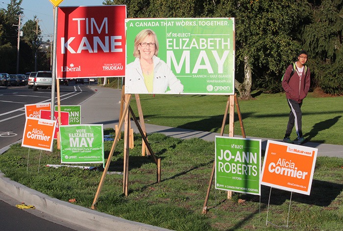 Campaign signs in Victoria.