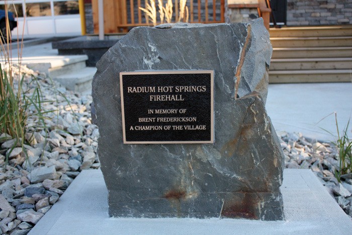 This memorial in front of the Radium Fire Hall was unveiled Friday
