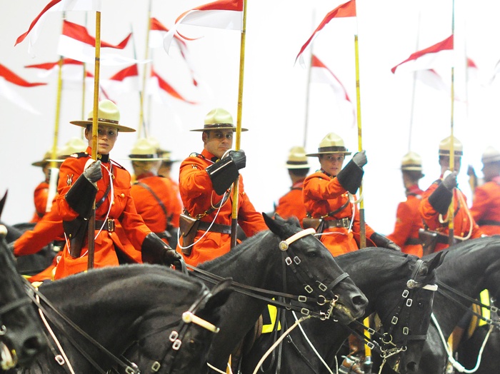 The RCMP musical ride performing in Surrey in February 2010.