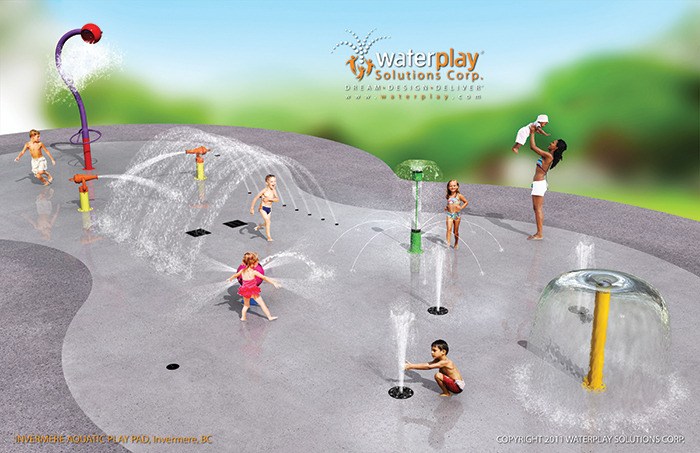 An artist’s conception of the Rotary Club of Invermere’s proposed splash and spray park for Kinsmen Beach.