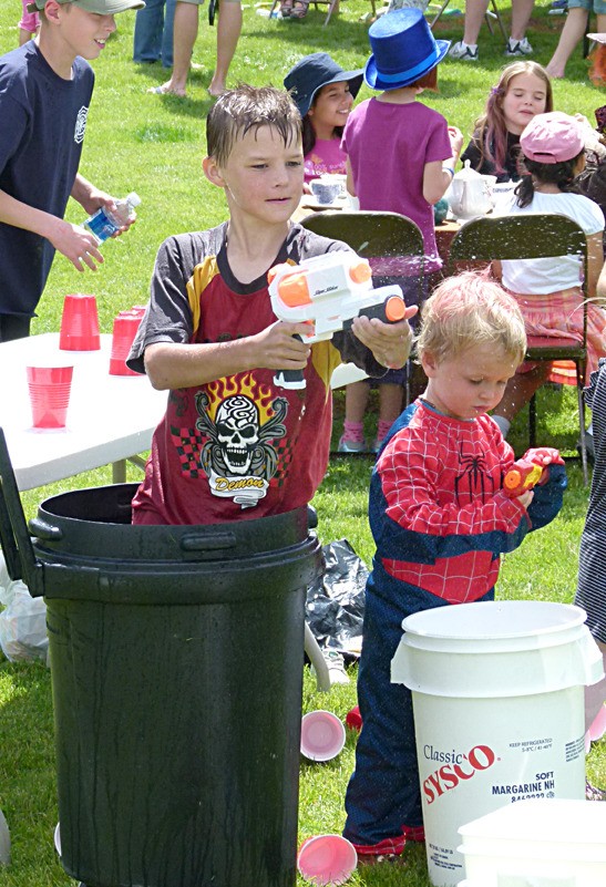 Things take a turn for the wet during the children's carnival held at Pothole Park in Invermere.