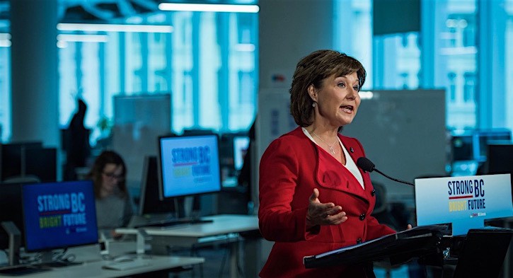 Premier Christy Clark presents the BC Liberal election platform at at Mobify