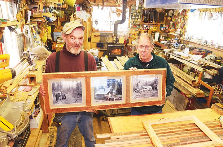 Dave Lewis (left) and Dawson Wallin have a hobby that keeps them busy — teaming up to recycle decades-old barn wood from throughout the valley into bucolic picture frames