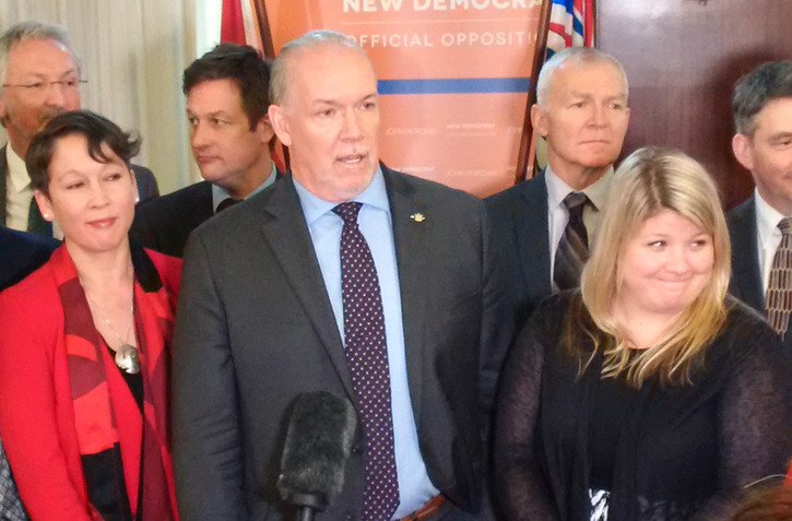 NDP leader John Horgan says he is 'stoked' at the prospect of adding more new faces to the legislature on May 9.