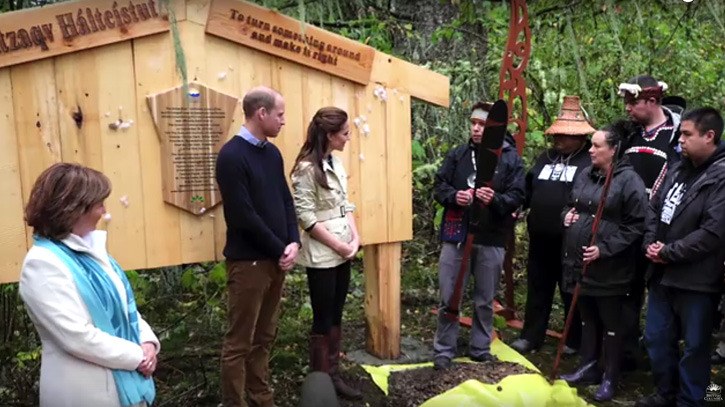 Premier Christy Clark and the Duke and Duchess of Cambridge attend ceremony with Heiltsuk Nation at Bella Bella in September where Prince William announced the Great Bear Rainforest is included in the Queen's Commonwealth Canopy Initiative.