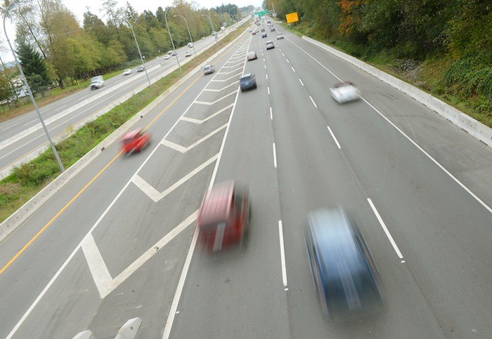 A stretch of Highway 1 in the Lower Mainland. The provincial government is considering speed limit changes on some highways.