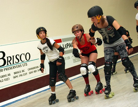 Derby girls from around East Kootenay hit the Invermere Curling Centre Sunday morning for a league practice.