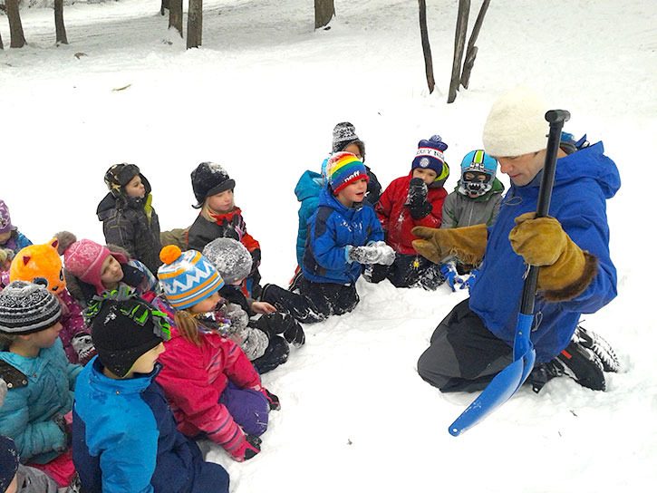 WINTER WISDOM... Eileen Madson Primary School students learn about the wonders of snow with biologist David Quinn as part of Wildsight’s Winter Wonder program that’s delivered to kindergarten to Grade 3 students throughout the Columbia Basin.