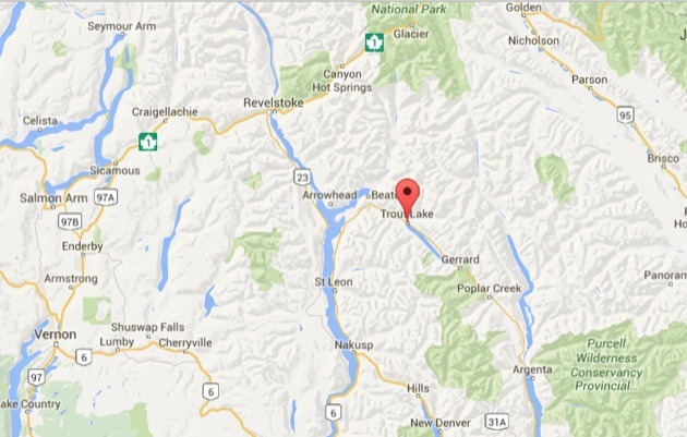 The aircraft crash site is near Trout Lake