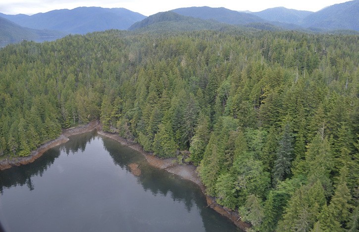 Shoreline on Tuck Inlet where ExxonMobil proposes to locate barge-based marine offloading facility for LNG tankers.