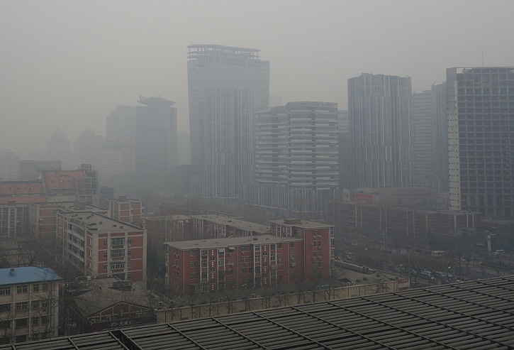 A typical day in Beijing at this time of year. This isn't just fog