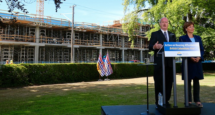 Using a backdrop of new construction in Victoria