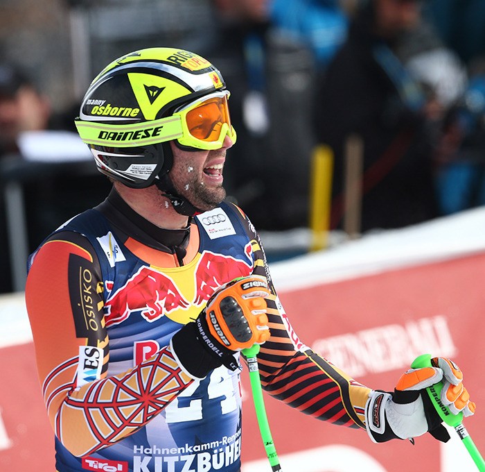 Invermere's Manny Osborne-Paradis catches his breath after a recent downhill run at a World Cup race in Kitzbühel