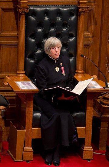 Lt. Governor Judith Guichon's ceremonial duties include reading the Speech from the Throne