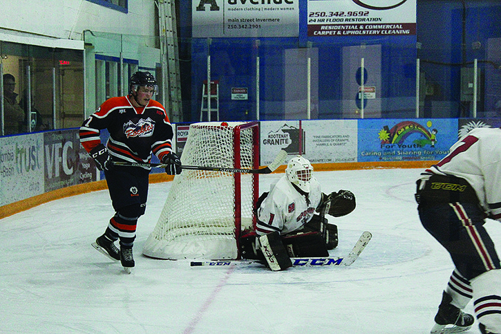 A Rockies player waits beside the Spokane Braves net in Columbia Valley's first game of the season against Spokane on September 24th. The Rockies lost 4-3 in overtime on September 30th.