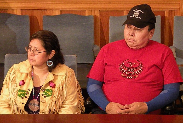 Theresa and Kenny Michell at the B.C. legislature March 7 to describe their experience since Kenny was severely burned in January 2012 sawmill explosion.