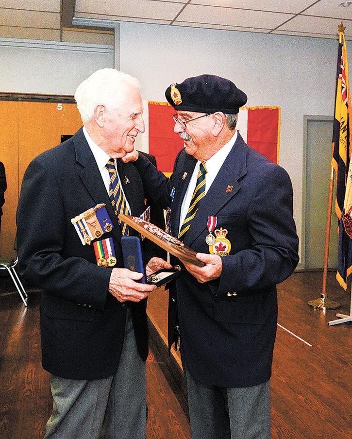 Columbia Garden Village resident Alfred Ames (left) was awarded the MSM Legion Medal at the Invermere Royal Canadian Legion on Monday June 16th. The 70-year-old veteran