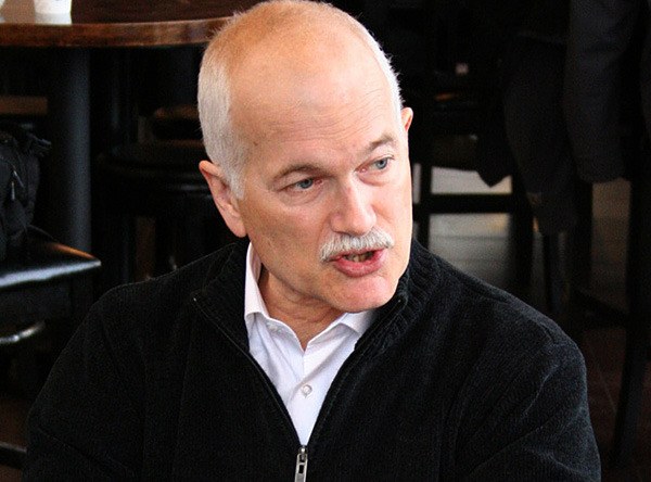 NDP leader Jack Layton campaigns in B.C. for the May 2011 federal election.