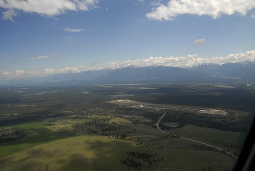 The Canadian Rockies International Airport in Cranbrook as seen from the air. The airport has just received substantial federal funding for upgrades.