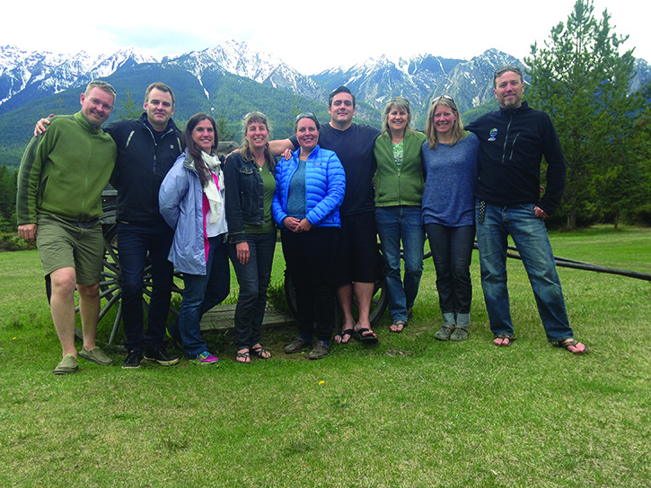 CBEEN executive director Duncan Whittick (far left) with the CBEEN Facilitation Team and Provincial Resource Team at Nipika Mountain Resort for CBEEN's 2016 Environmental Education Leadership Clinic.