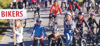 Participants showing their spirit a the second annual Columbia Lake Fun Run.