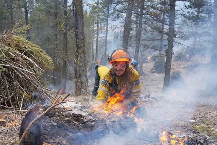 Parks Canada fire crew member