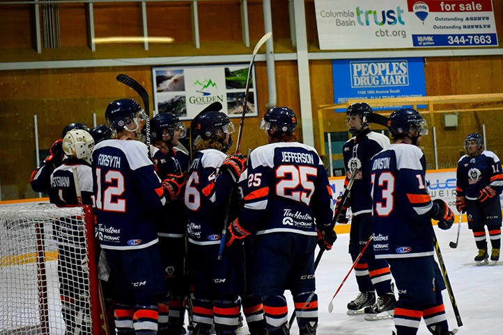 Columbia Valley Rockies against the Golden Rockets at the Golden Arena on Friday