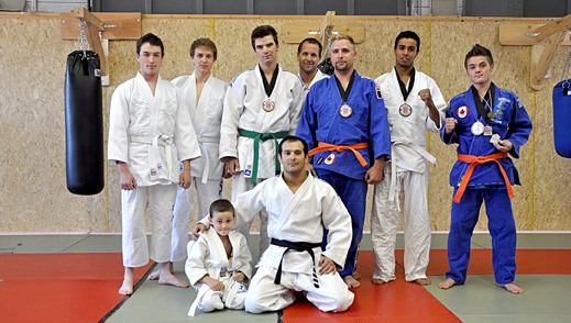 Members of the Jui-jitsu Club in Invermere take a break before starting their practice that is held every Sunday evening.