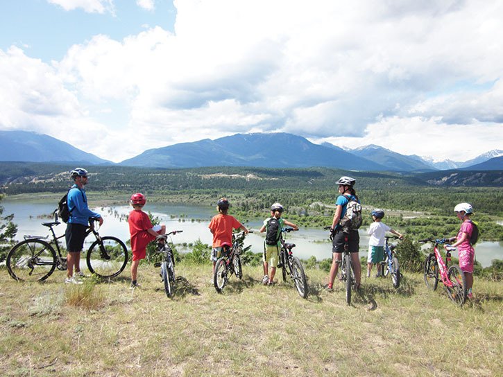 The Old Coach Trail single-track trails that veer off to ridges overlooking the Columbia Wetlands are more than enough reason to bring your children biking on this popular trail.