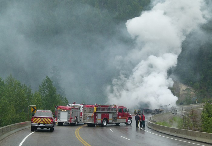 Emergency crews respond to a crash on Highway 93. The July 22 crash resulted in multiple fatalities.