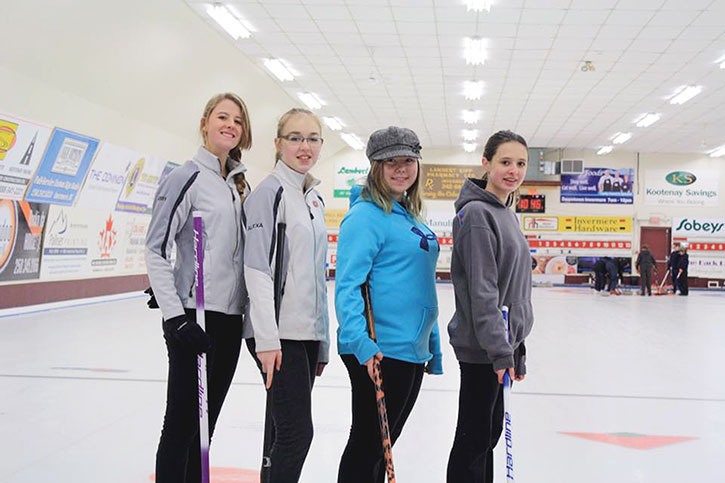 The Invermere Curling Club is proud to have the Wells team (skipped by Abby Wells) represent the Columbia Valley at the upcoming B.C. Winter Games. From left to right are Abby Wells